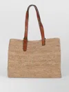 Ibeliv Leather Handle Rectangular Shopper Woven Texture