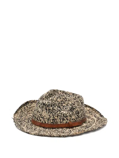 Ibeliv Leather-trim Raffia Fedora Hat In Multi