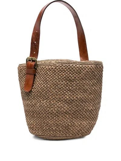 Ibeliv Lova Raffia Bucket Bag In Neutral