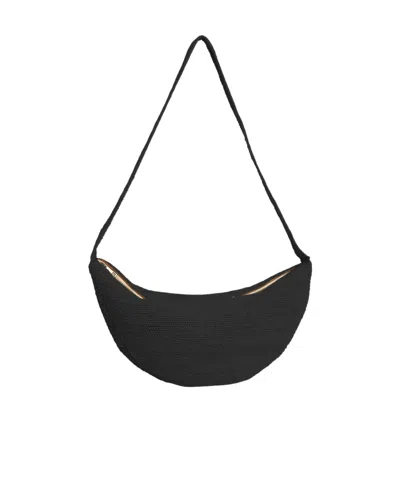 Ibeliv Luna Half-moon Shoulder Bag In Black