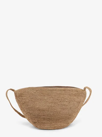 Ibeliv Luna Raffia Crossbody Bag In Sand