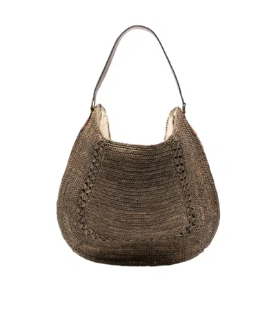 Ibeliv Magnetic Buckle Shoulder Strap Handbag In Brown