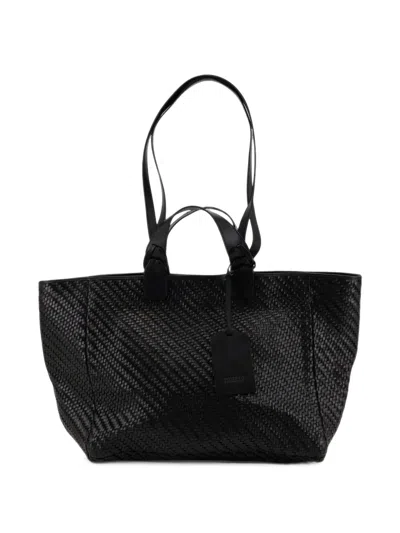 Ibeliv Medium Elmio Interwoven Shoulder Bag In Black
