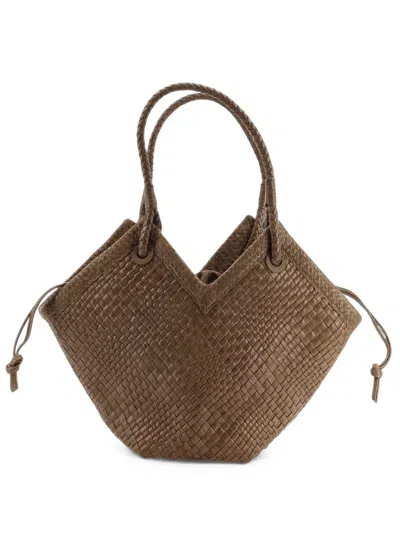 Ibeliv Medium Trinity Woven Leather Shoulder Bag In Brown