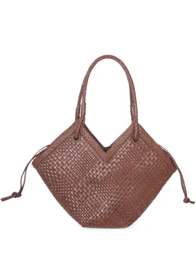 Ibeliv Medium Trinity Woven-leather Tote Bag In Burgundy