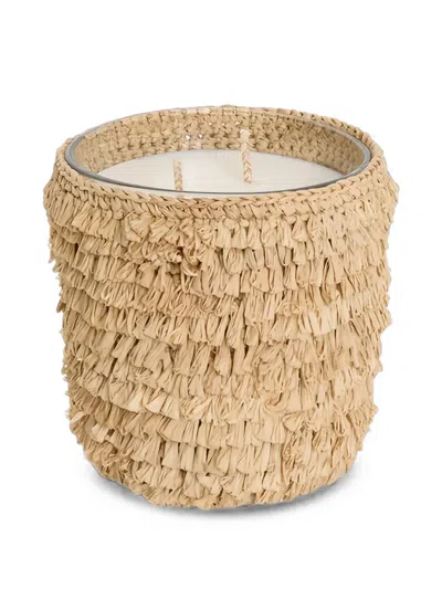 Ibeliv Medium Vanilla Dream Raffia-trimmed Candle In Brown