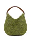 Ibeliv Meva Raffia Shoulder Bag In Green