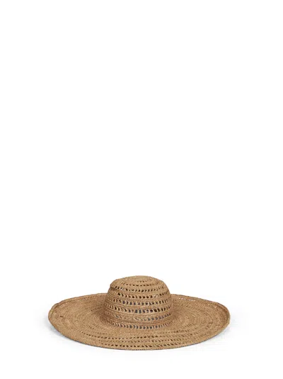 Ibeliv Miaro-tea Hand-crocheted Raffia Sun Hat In Beige