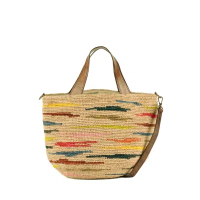 Ibeliv Mirozy Natural Raffia Bag With Colorful Inserts