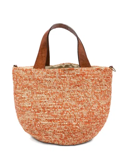 Ibeliv Mirozy Raffia Handles Tote Bag In Orange