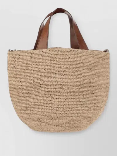 Ibeliv Mirozy Woven Crossbody Bag Dual Handles In Brown