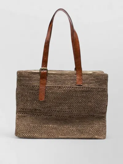 Ibeliv Nomade Shoulder Bag Buckle Leather Handles In Brown