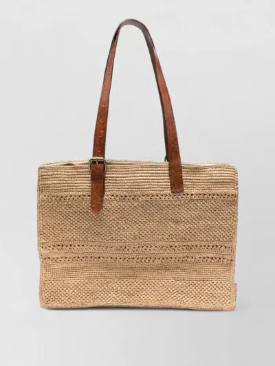 Ibeliv Nomade Shoulder Bag Woven Buckle Handles In Brown