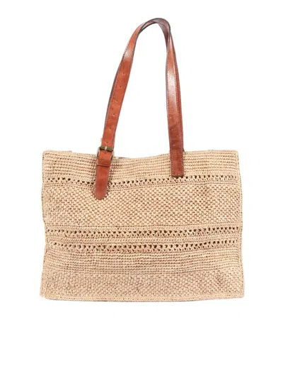 Ibeliv Nomade Woven Raffia Tote Bag In Multi
