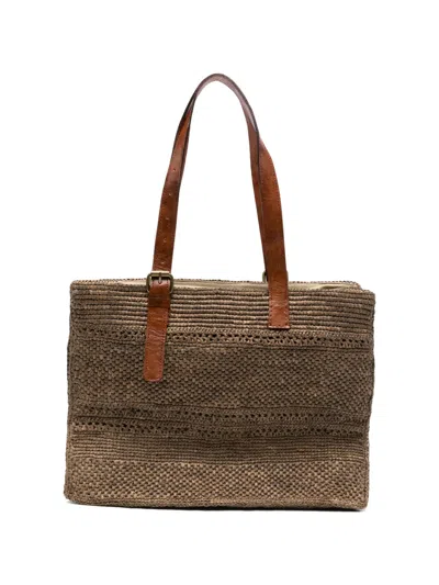 Ibeliv Nomade Woven-raffia Tote Bag In Brown