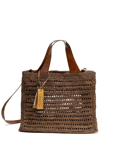 Ibeliv Nosy Crochet Bag In Marrone