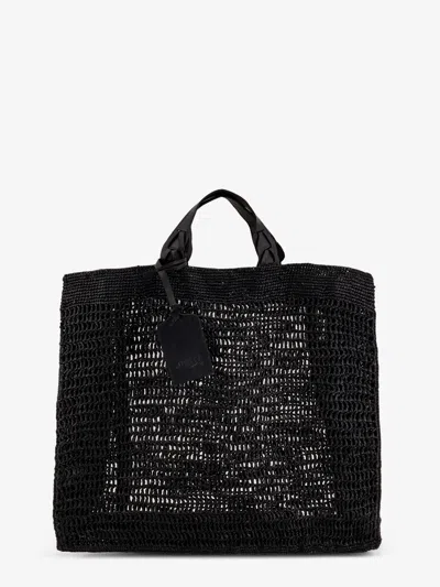 Ibeliv Ocean Raffia Crossbody Bag In Black