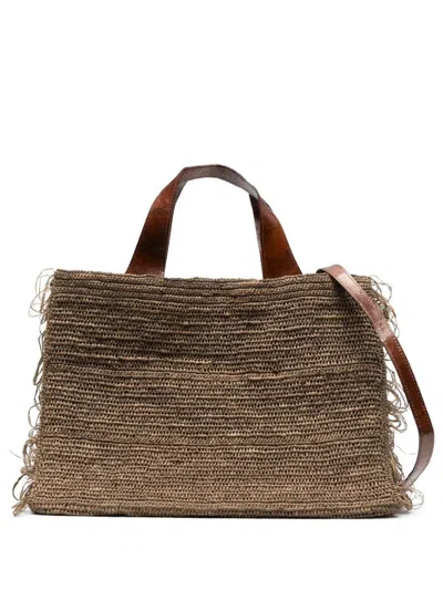 Ibeliv Onja Raffia Tote Handbag In Brown
