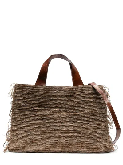 Ibeliv Onja Raffia Tote Handbag In Brown