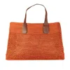 IBELIV IBELIV ORANGE RAFFIA HAVANA TOTE BAG
