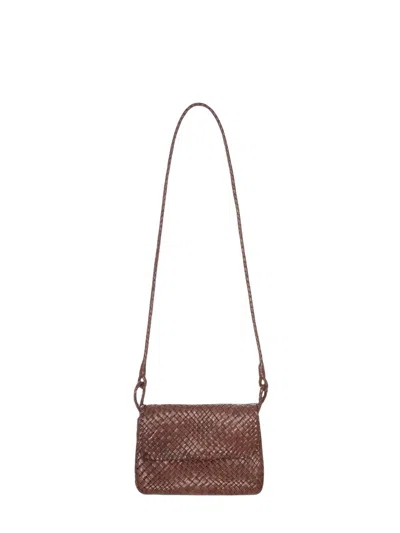Ibeliv Paris Woven Leather Cross Body Bag In Brown