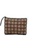 Ibeliv Patterned Woven Clutch Bag In Black