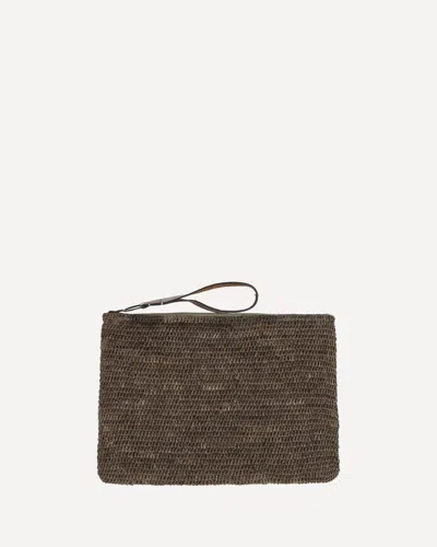 Ibeliv Raffia Ampy Pouch In Brown