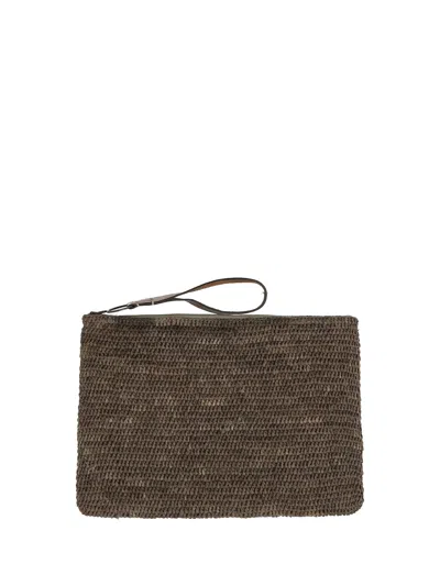 Ibeliv Raffia Ampy Pouch In Brown