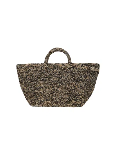 Ibeliv Raffia & Cow Leather Handbag In Multicolor