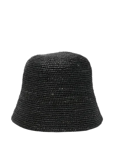 Ibeliv Raffia Bucket Hat In Black