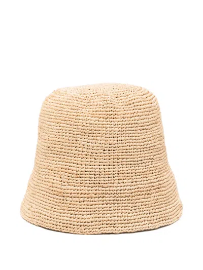 Ibeliv Raffia Bucket Hat In Neutral