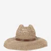 IBELIV RAFFIA HAT WITH LEATHER STRAP