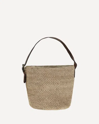Ibeliv Raffia Lova Bucket Bag In Sand