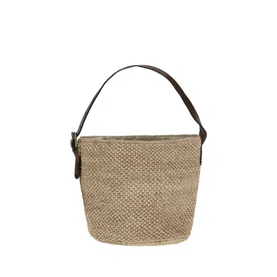 Ibeliv Raffia Lova Bucket Women's Bag In Beige