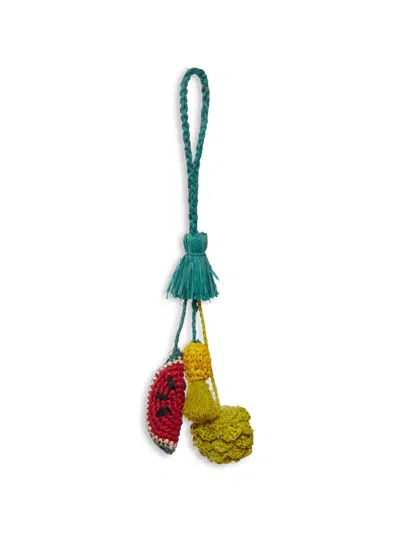 Ibeliv Raffia Tassel Bag Charm In Pink