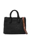 Ibeliv Rectangular Crossbody Handbag In Woven Raffia In Black