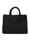 Ibeliv Rectangular Crossbody Handbag In Woven Raffia In Black