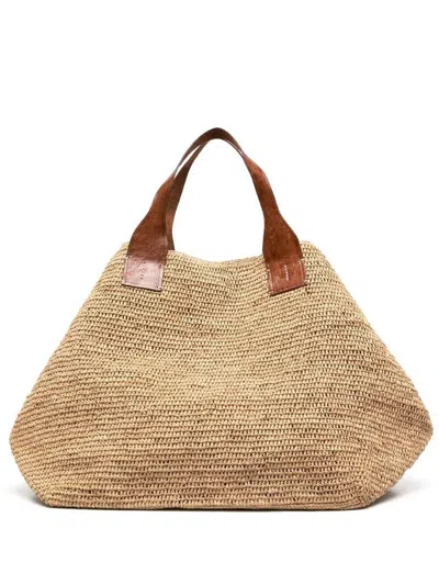 Ibeliv Slouch Woven Tote Bag In Beige