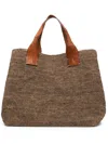 Ibeliv Rio Interwoven Raffia Tote Bag In Brown