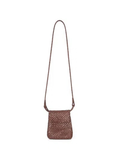 Ibeliv Romance Woven Leather Crossbody Bag In Brown