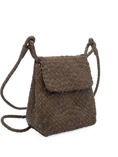 Ibeliv Romance Woven Leather Shoulder Bag In Brown