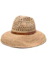 Ibeliv Wide Brim Straw Hat With Leather Band In Neutrals