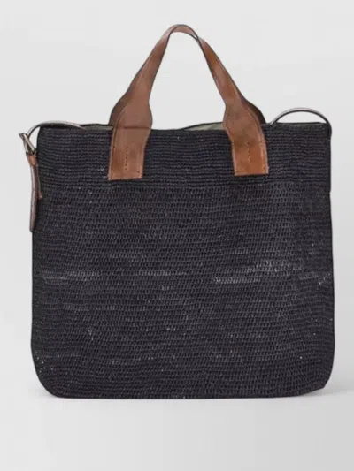 Ibeliv Shoulder Bag Natural Raffia Buckle Detail