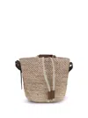 Ibeliv Maika Beige Bucket Bag With Top Closure With Drawstring In Raffia Woman