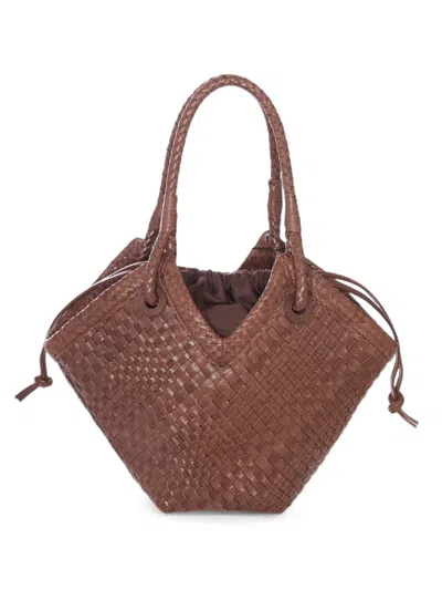 Ibeliv Small Trinity Woven-leather Tote Bag In Brown