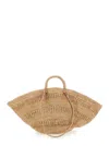 Ibeliv 'sol' Beige Handbag With Woven Design And Open Top In Raffia Woman