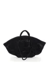 Ibeliv Sol Black Handbag With Two Top Handles In Rafia Woman