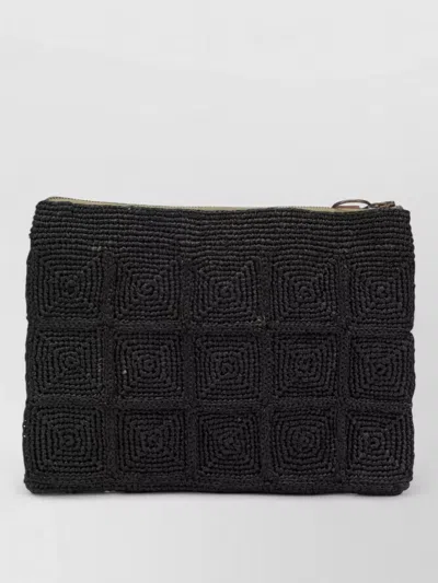 Ibeliv Square Pattern Clutch Bag Textured Wrist Strap