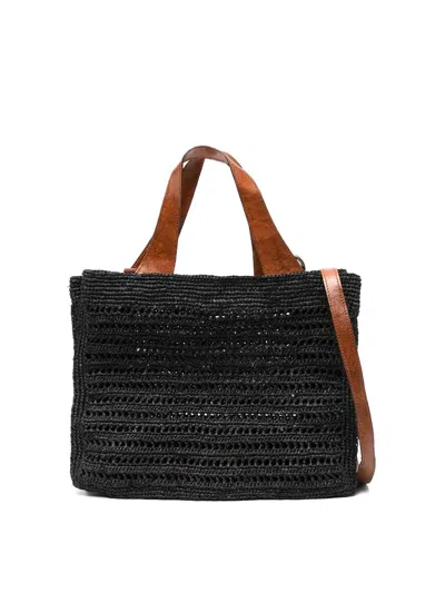 Ibeliv Nosy Straw Tote Bag In Black