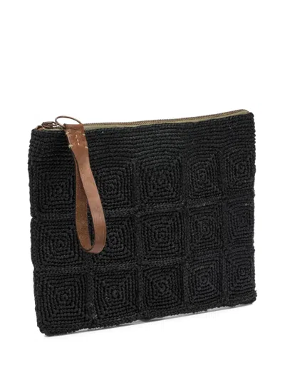 Ibeliv Tanala Woven-raffia Clutch Bag In Blue